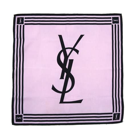 ysl embroidered logo wool scarf|YSL handkerchief.